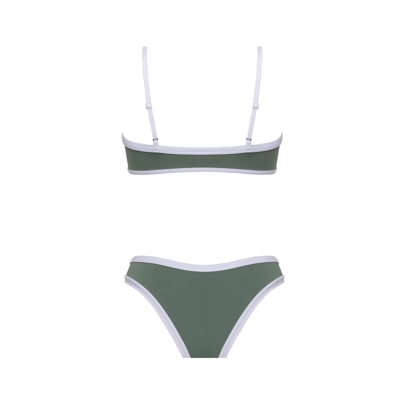 Bikini Donna Top Bralette + Slip con Bordo a Contrasto Sporty - Le Blu