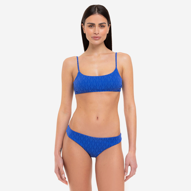 Women's Bikini Top Bralette + Shiny Pacific Brazilian Brief - Le Blu