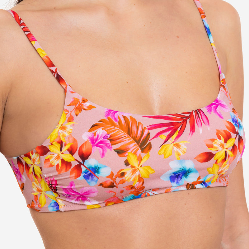 Bikini Donna Top Bralette + Slip Fiocchi Tropical Flowers - Le Blu
