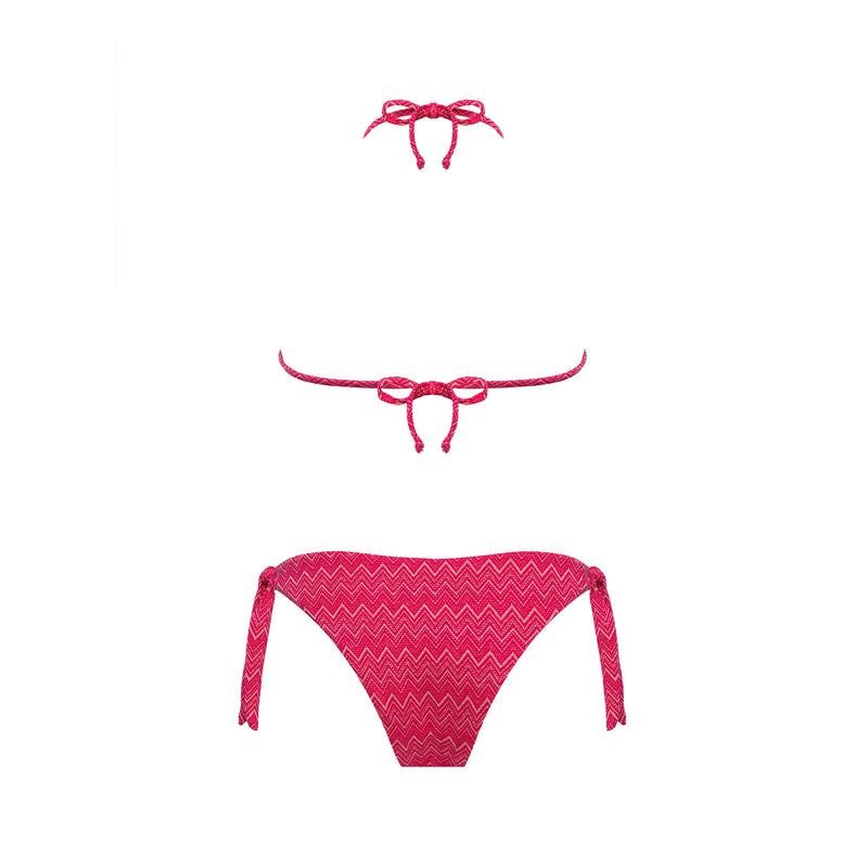 Bikini Donna Top Triangolo + Slip Fiocchi Wave - Le Blu