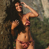 Bikini Triangolo + Slip con Lacci Mocha Animalier - Le Blu