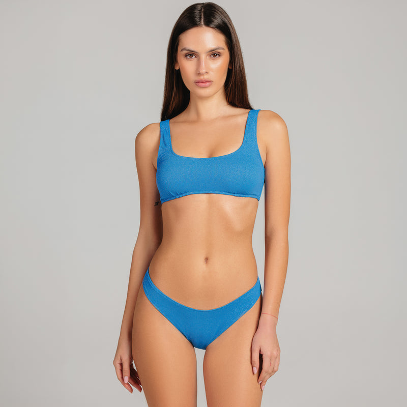 Bikini Donna Canotta Surf + Slip a “V” Piquet Lurex - Le Blu