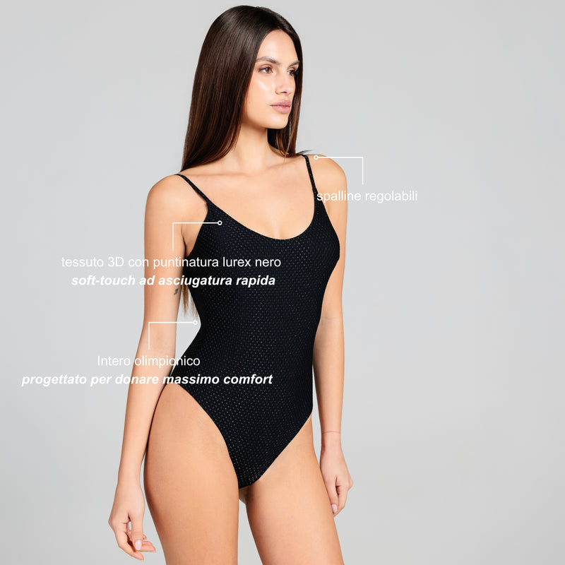 Costume Intero Olimpionico Lurex - Le Blu