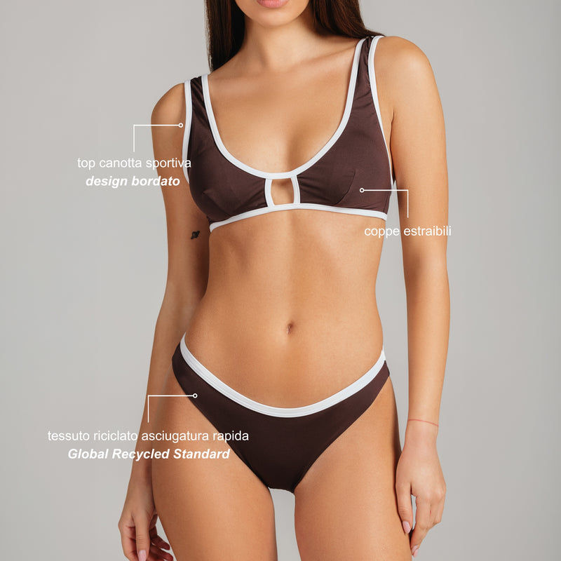 Women's Tank Top + Trimmed Bikini Bottom - Le Blu