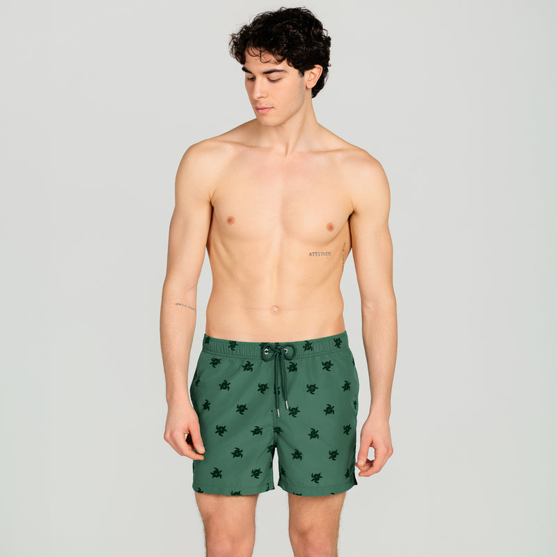 Costume Mare Uomo Tartartughe Verde Militare - Le Blu