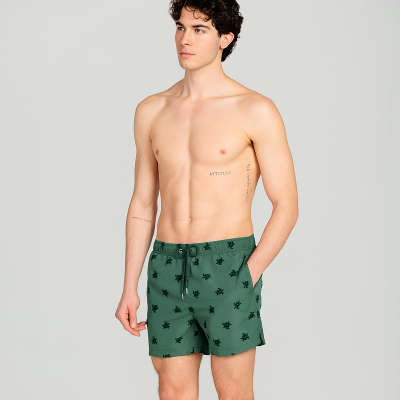 Costume Mare Uomo Tartartughe Verde Militare - Le Blu