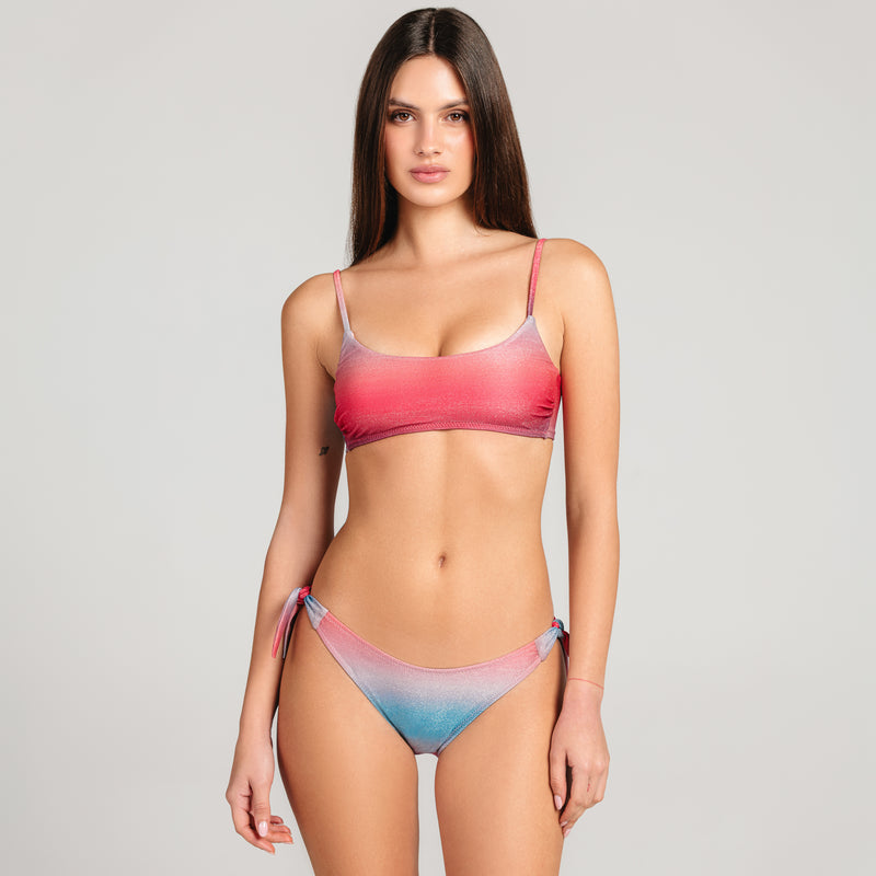 Bikini Donna Bralette + Slip Fiocchi Shades - Le Blu