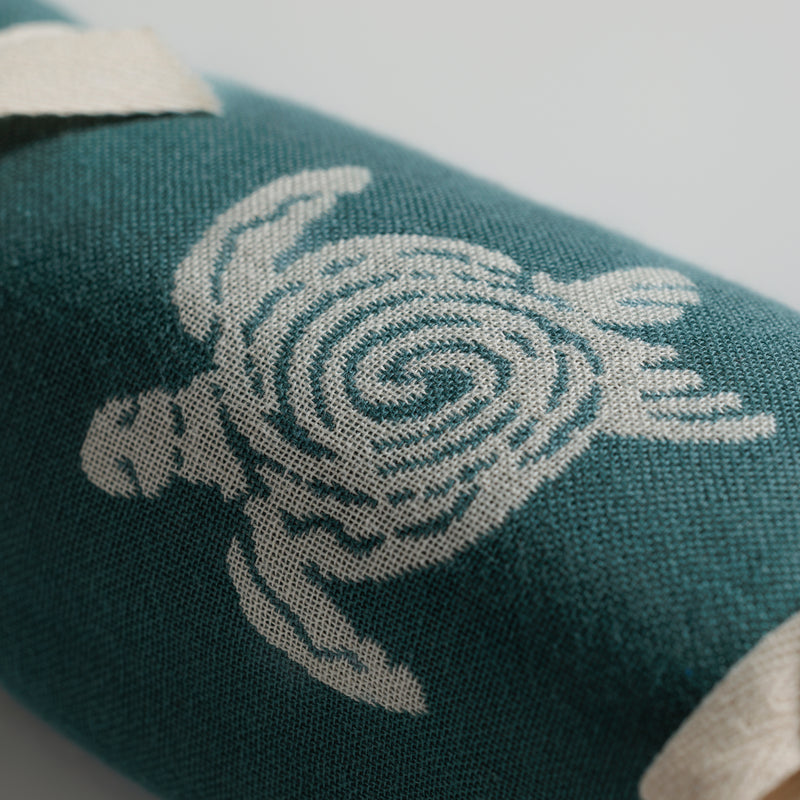 Telo Mare Bamboo Double Face Tartarughe Verde - Le Blu