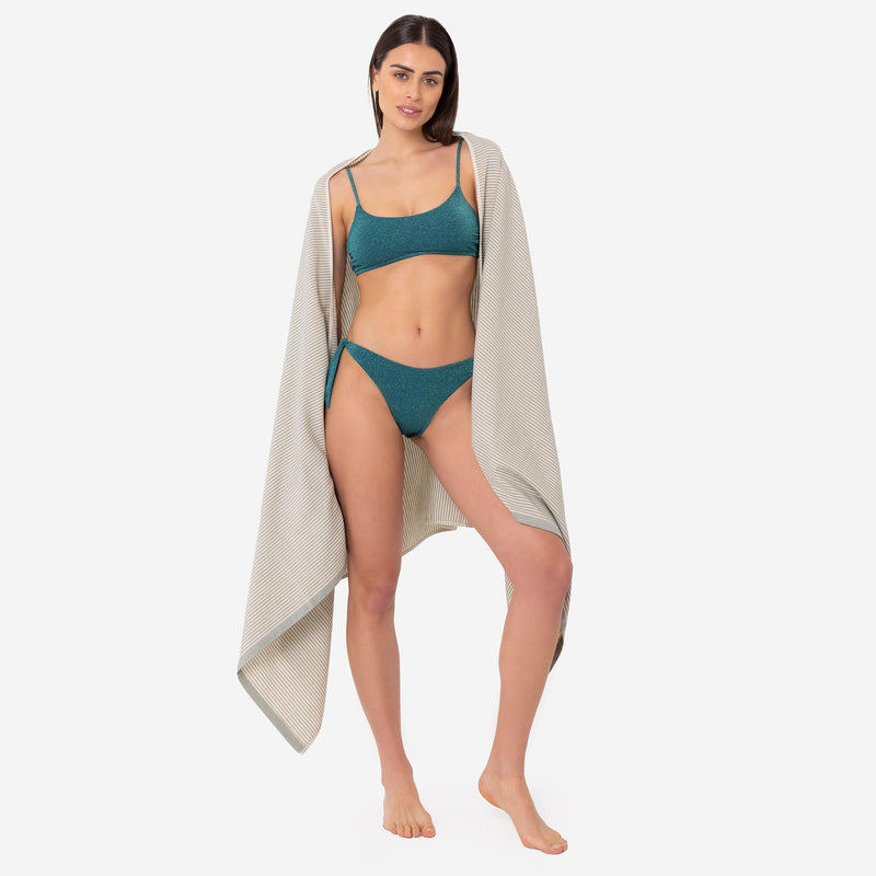 Green Bamboo Beach Towel - Le Blu