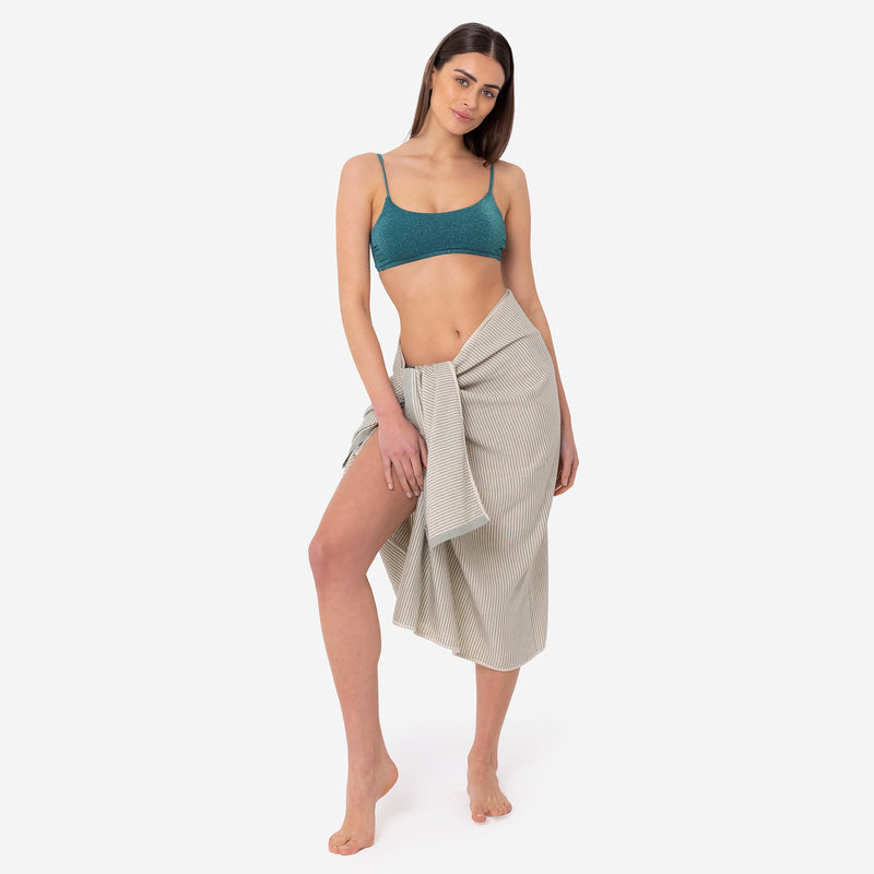 Green Bamboo Beach Towel - Le Blu