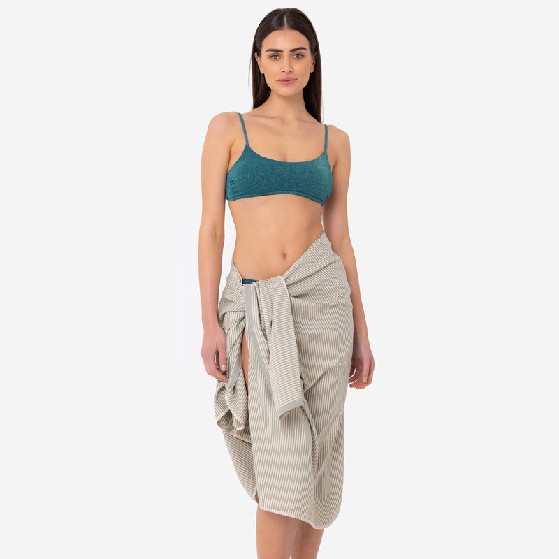Green Bamboo Beach Towel - Le Blu
